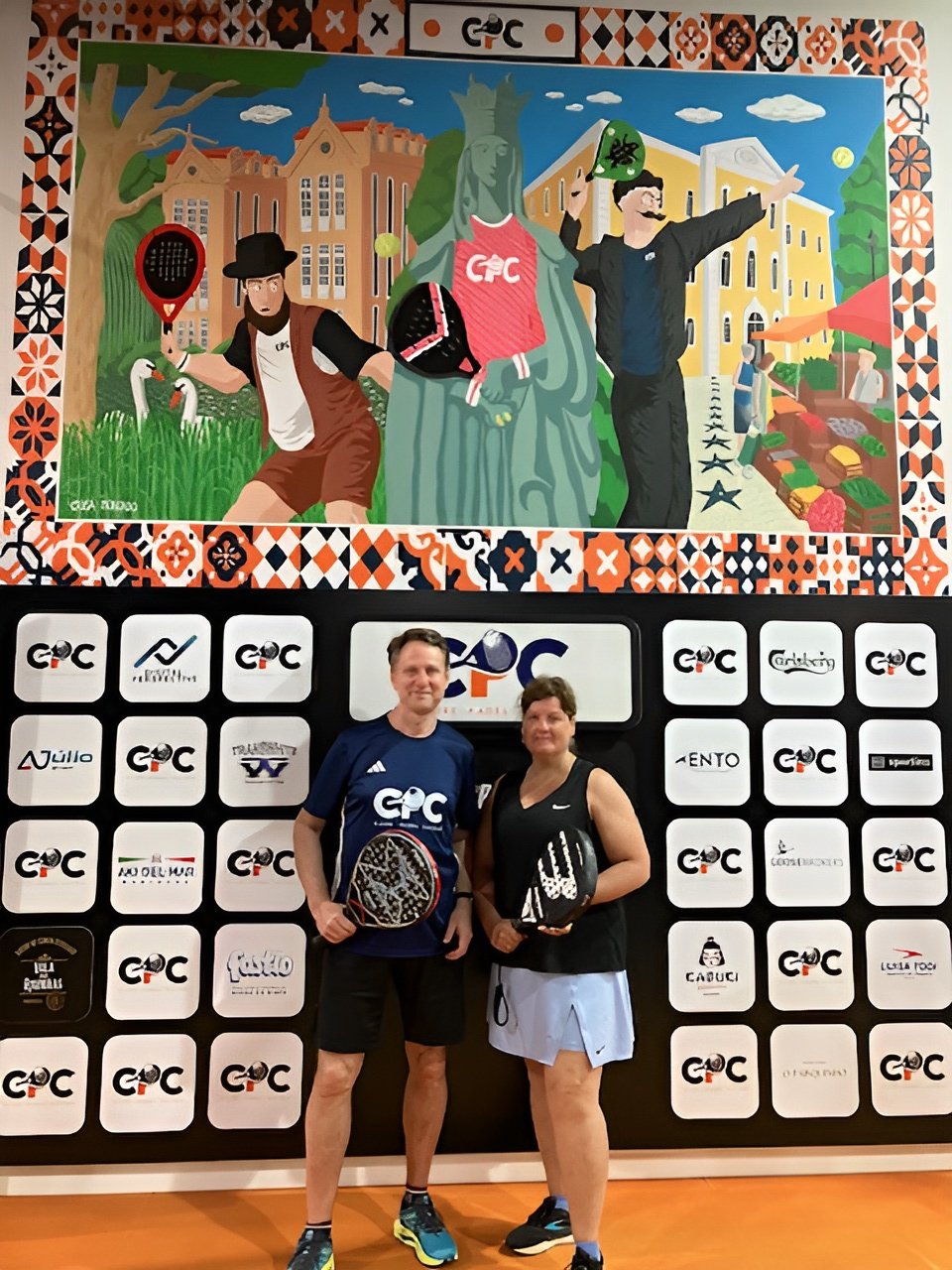 Picture of Mario and Patricia at the CPC padel club
